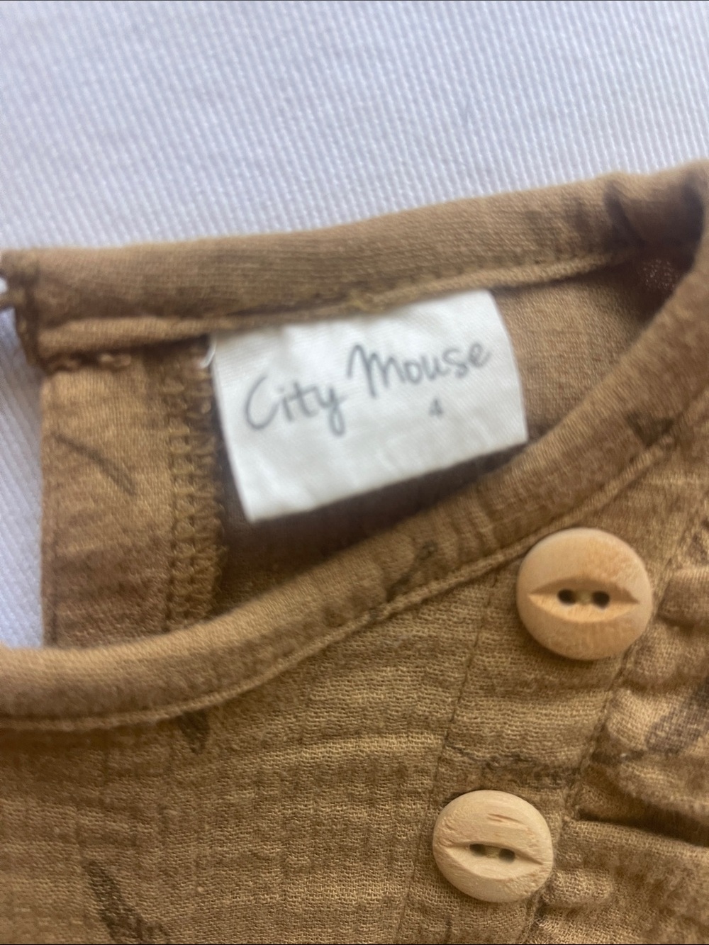 CITY MOUSE Girls Size 4 Long-Sleeve Ruffle Dress in Mustard - Kids - Picture 3 of 12